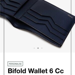 Pre-loved Valextra Dark Blue Leather Wallet